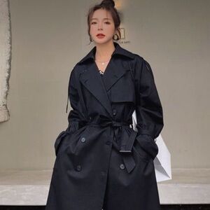 Black trench coat size 12 s